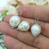 Silver Plated Vintage Freshwater Skull Pendant – Jewelry Gift Ideas — 1
