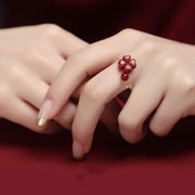 Women's S925 Sterling Silver Cinnabar Ring Niche – Gifts for Her — 5