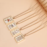 Ornament Simple Hot Girl Square Plate Necklace – Jewelry Gift Ideas — 7