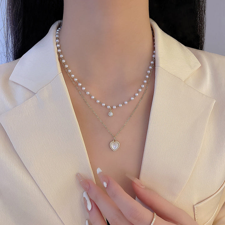 Summer Pearl Double Layer Love Necklace Girl – Jewelry Gift Ideas — 1
