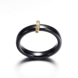 Ceramic Microset Zircon Black And White Ring – Birthday Gifts — 2