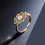 Lucky Eye Shape Geometric Ring Bronze Zirconium – Jewelry Gift Ideas — 2