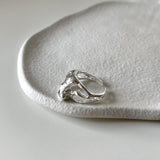 S925 Sterling Silver Women's Irregular Simple Ring – Gifts for Her — 4