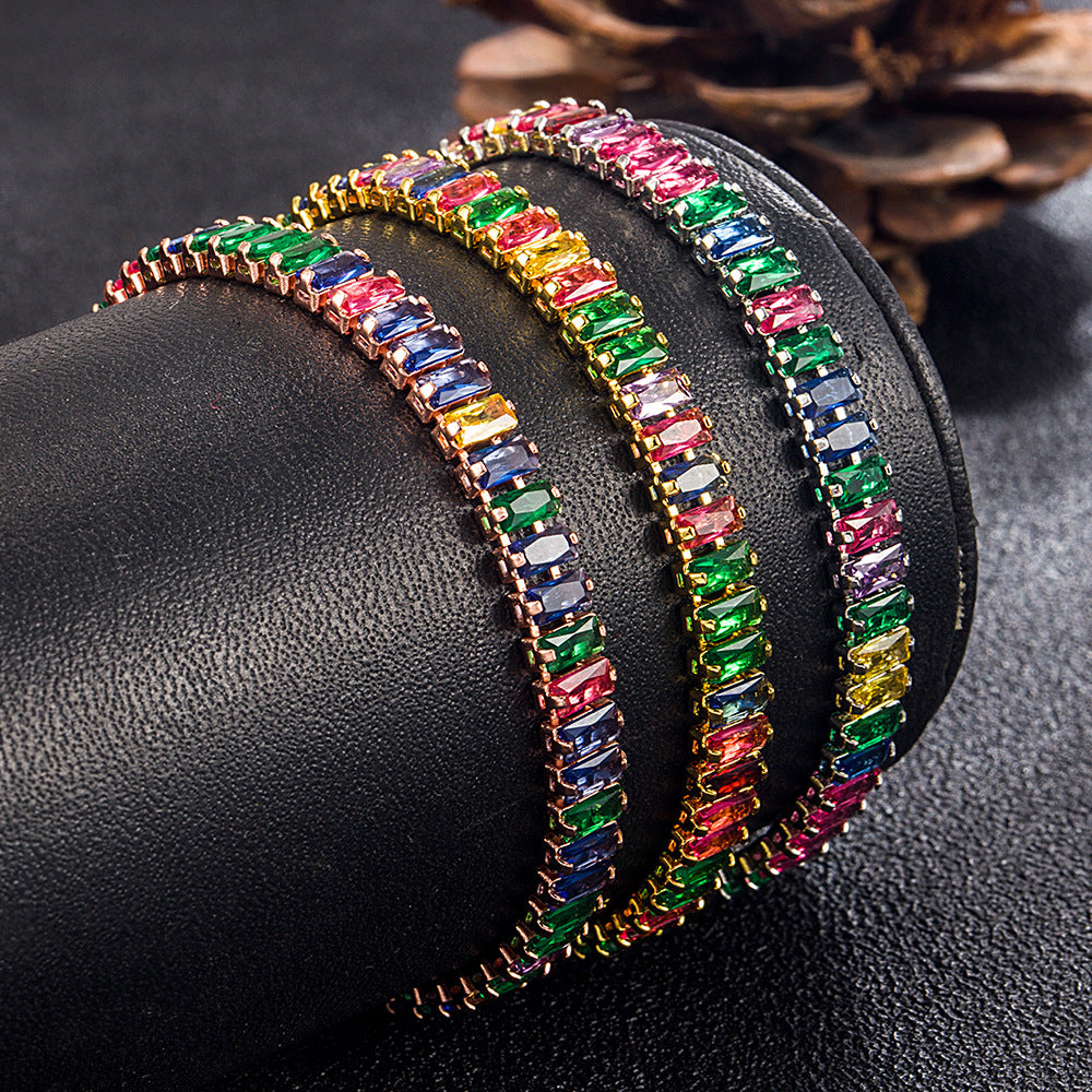 European And American Color Zircon Bracelet Full – Jewelry Gift Ideas — 1