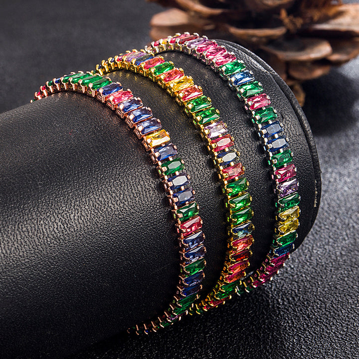 European And American Color Zircon Bracelet Full – Jewelry Gift Ideas — 1