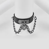 Gothic Heart-Shape Lock Link Leather Metal Snap – Jewelry Gift Ideas — 2
