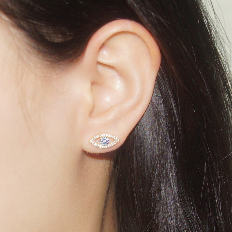 Women's Diamond Inlaid Small Eyes Trendy Earrings Are – Gifts for Her — 1