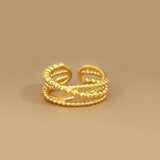 Women's Braided Winding Multi-layer Cross Ring – Gifts for Her — 10