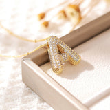 Copper-plated Gold Zircon Chubby Pendant Necklace – Jewelry Gift Ideas — 3