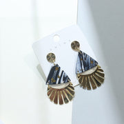 Women's Geometric Clay Black Gold Foil Earrings – Gifts for Her — 8