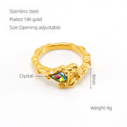 Retro Titanium Steel Moonstone Ring Hip Hop Irregular – Useful Gifts — 14