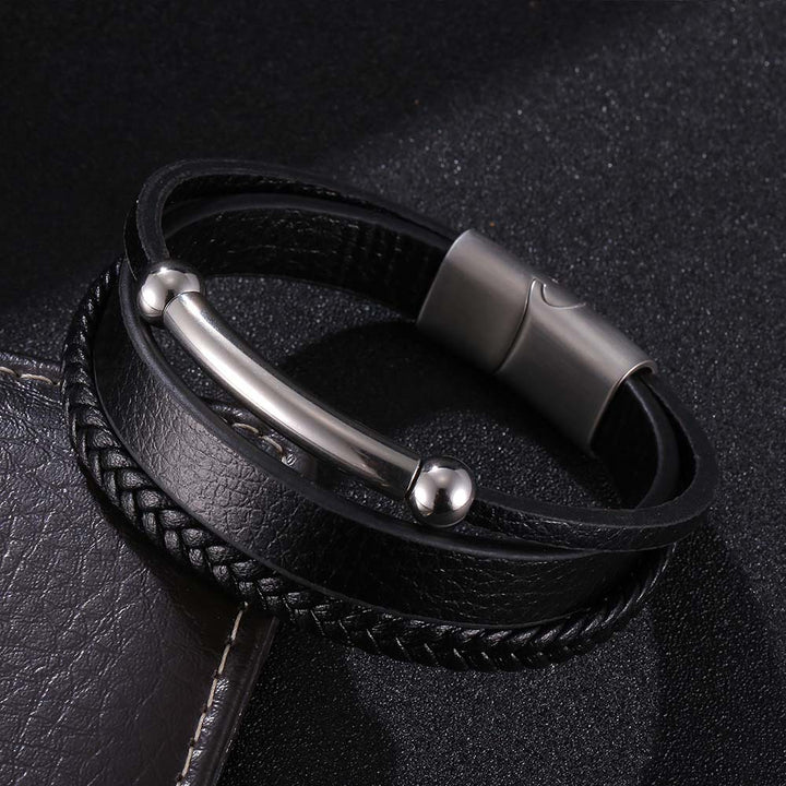 Stainless Steel Leather Jewelry Braided Vintage – Jewelry Gift Ideas — 1