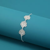 Luminous Copper Flower Piece Silver Drip Bracelet – Jewelry Gift Ideas — 2