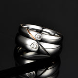 Stainless Steel Couple Ring With Diamond Style – Stylish Gifts — 1