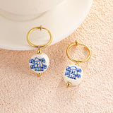 Vintage Hand Painted Blue And White Ceramic Beaded – Stylish Gifts — 10
