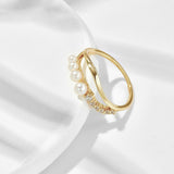 Natural Freshwater Pearl Double Layer Ring – Birthday Gifts — 2