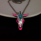 Men's Turquoise Gemstone Bull Head Luminous – Jewelry Gift Ideas — 12