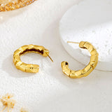 Titanium Steel Irregular Cube C- Shaped Earrings – Stylish Gifts — 5