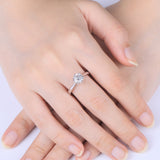 Women's Sterling Silver Ring Inlaid One Carat – Gifts for Her — 1