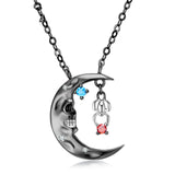 S925 Silver Black Gold Plated Spider Skull Moon – Jewelry Gift Ideas — 4