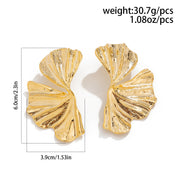 Vintage Ginkgo Beach Shell Pattern Ear Studs – Outdoor Gifts — 2