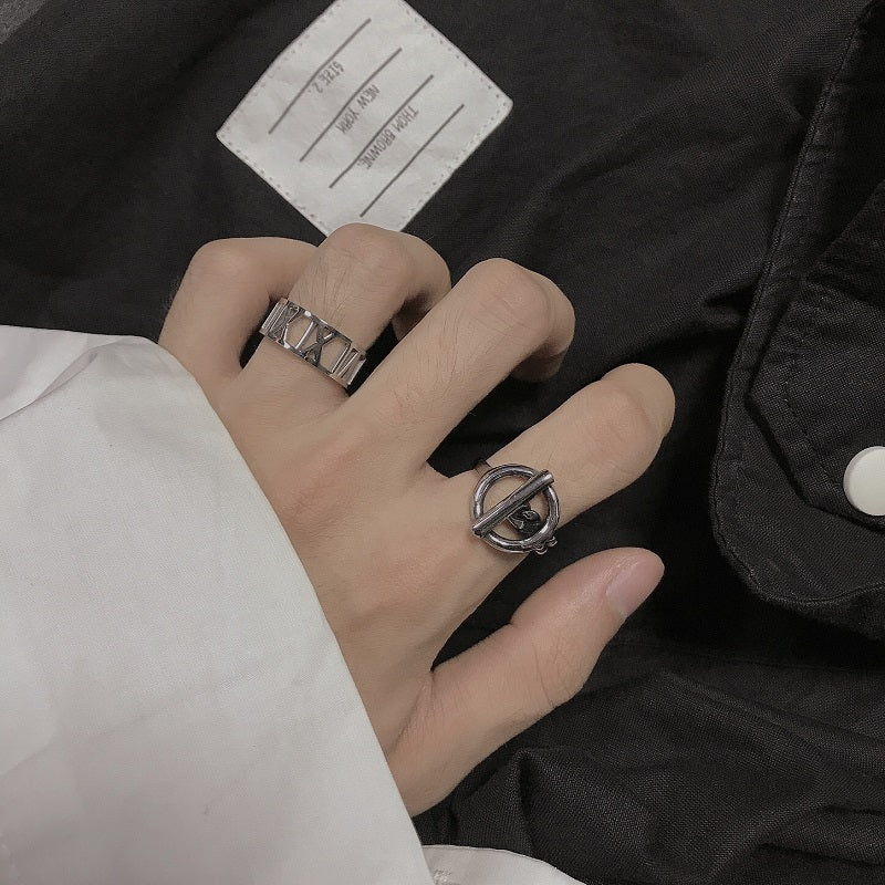 Hollow Out Roman Titanium Steel Ring – Thoughtful Gifts — 1
