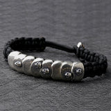 Silver Parachute Cord Woven Bracelet Skull Armour – Jewelry Gift Ideas — 4