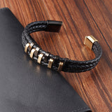 Stainless Steel Leather Woven Bracelet – Jewelry Gift Ideas — 5