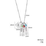 Birthday Stone Peach Heart Square Necklace – Jewelry Gift Ideas — 8