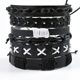 Men's Cross Braided Leather Adjustable Set – Jewelry Gift Ideas — 10