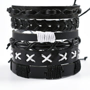 Men's Cross Braided Leather Adjustable Set – Jewelry Gift Ideas — 10