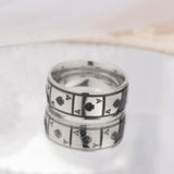 Lucky Of Spades Titanium Steel Ring Magic Playing – Unique Gift Ideas — 2
