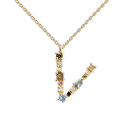 English Letter Necklace Female Colorful Crystals – Jewelry Gift Ideas — 6
