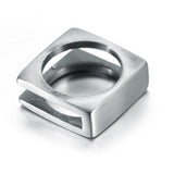 Men's Stylish Stainless Steel Square Hollow Ring – Gifts for Him — 1