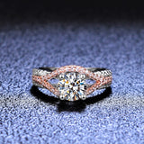 Mosan Diamond Female Silver Ring Gold Exaggerated Two – Gifts for Her — 3