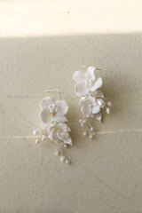 Ceramic Flower Earrings Shell Flower Freshwater – Thoughtful Gifts — 4