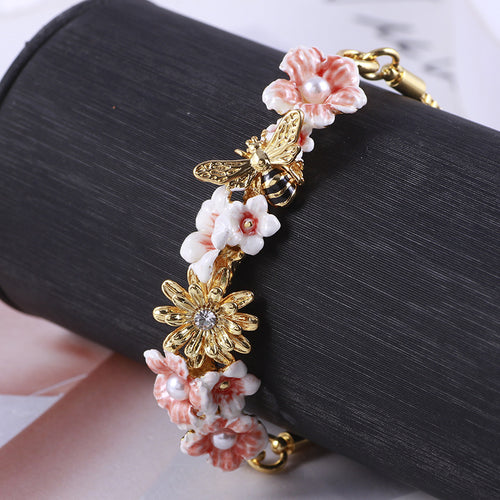 Bee Flowers And Beans Adjustable Bracelet – Jewelry Gift Ideas — 2