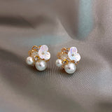 Summer Petal Pearl New Net Red Temperament Earrings – Surprise Gifts — 1