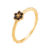 S925 Sterling Silver Ring Female Natural Black Agate – Gifts for Her — 4