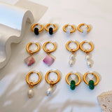 Turquoise Earrings Irregular Pearl Earrings Stone – Practical Gifts — 8