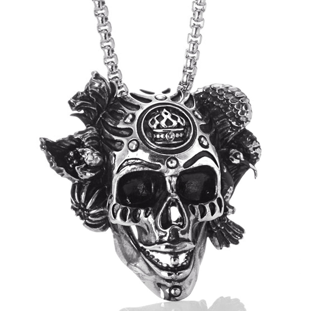 Vintage Titanium Steel Crown Skull Pendant – Jewelry Gift Ideas — 1
