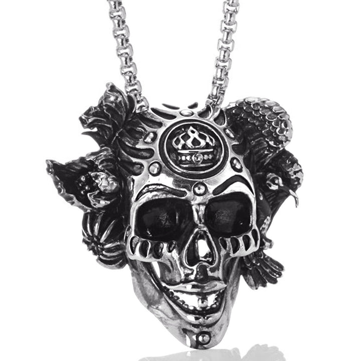 Vintage Titanium Steel Crown Skull Pendant – Jewelry Gift Ideas — 1