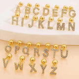 Inlaid Zircon 26 English Letters Ear Bone Stud – Meaningful Gifts — 10