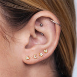 Flower Diamond-encrusted Overlay Wear Stacked Earrings – Stylish Gifts — 4