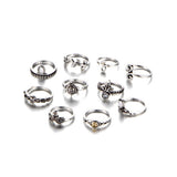 10pcs/set Ladies Antique Knuckle Rings Turtle Starfish – Gifts for Her — 3