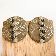 Exaggerated Morandi Beaded Metal Clay Drop Earrings – Useful Gifts — 6