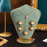 SUNFLOWER Pearl Brass Plated With Real Gold Ear – Jewelry Gift Ideas — 8