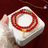 Double-ring Natural Agate With Wheat Ears Pendant – Jewelry Gift Ideas — 3