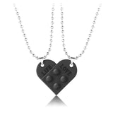 A Pair Of Simple Alloy Stitching Heart Necklaces – Small Gift Ideas — 9