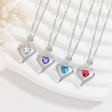 Rose Heart-shaped Necklace With Rhinestones – Gifts for Couples — 2